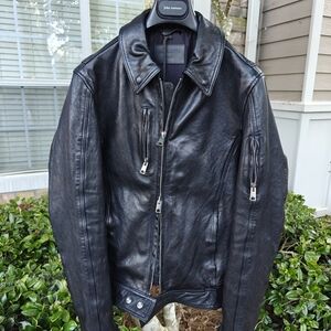 Allsaints Kaleb Black Leather Jacket